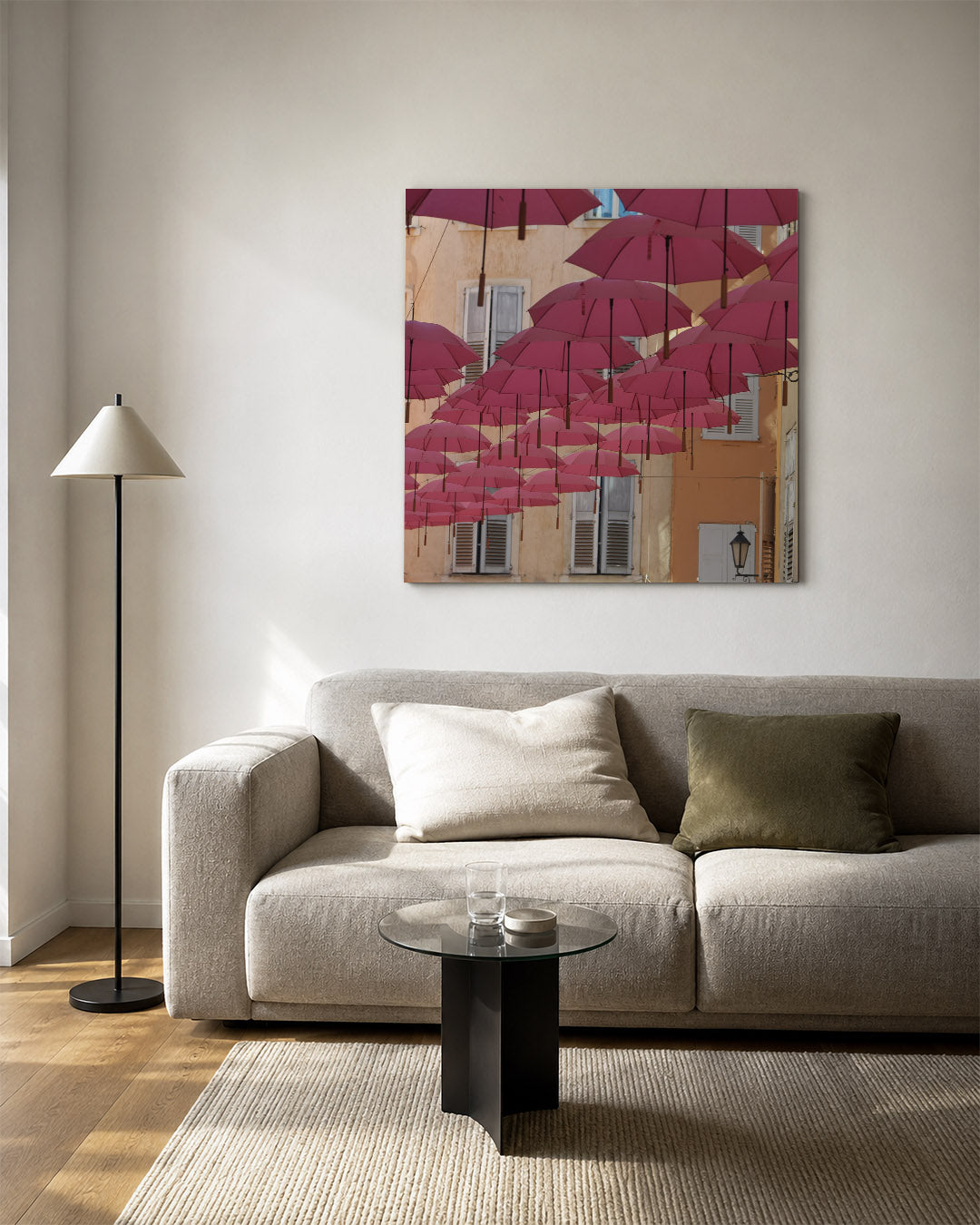 Vrolijke paraplu's Kunstwerk