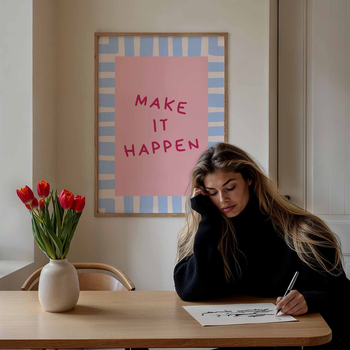 Inspirerende Motivatieposter "Make It Happen Poster-WallArtistic