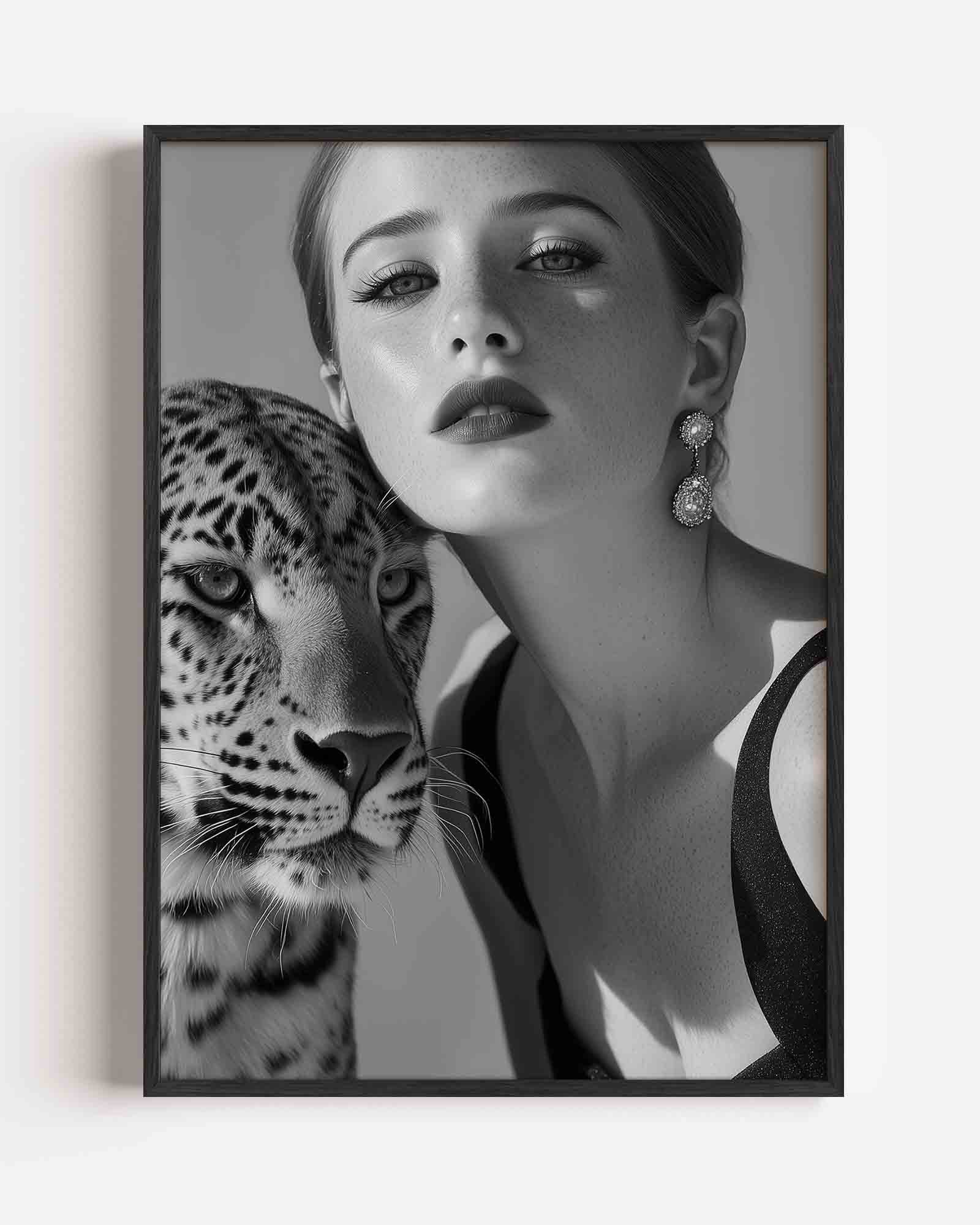 Portret met luipaard Poster