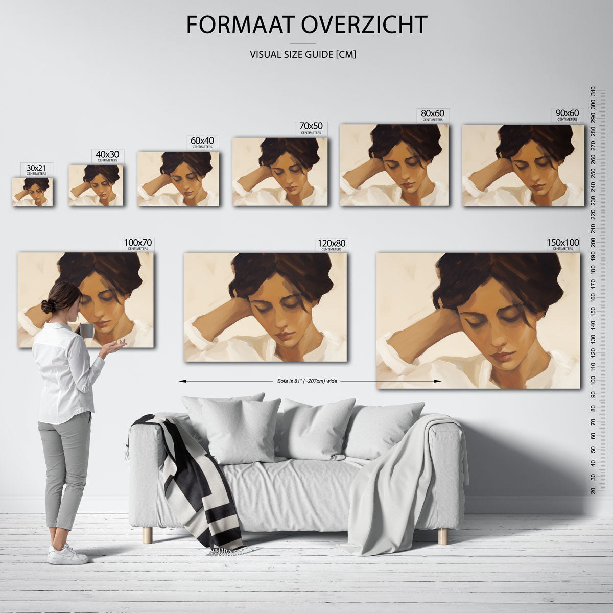 Vrouw met gesloten ogen Poster