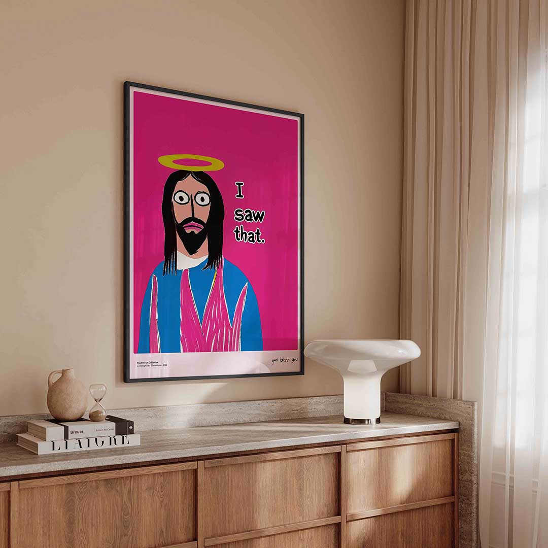 Figuur met aureool Poster