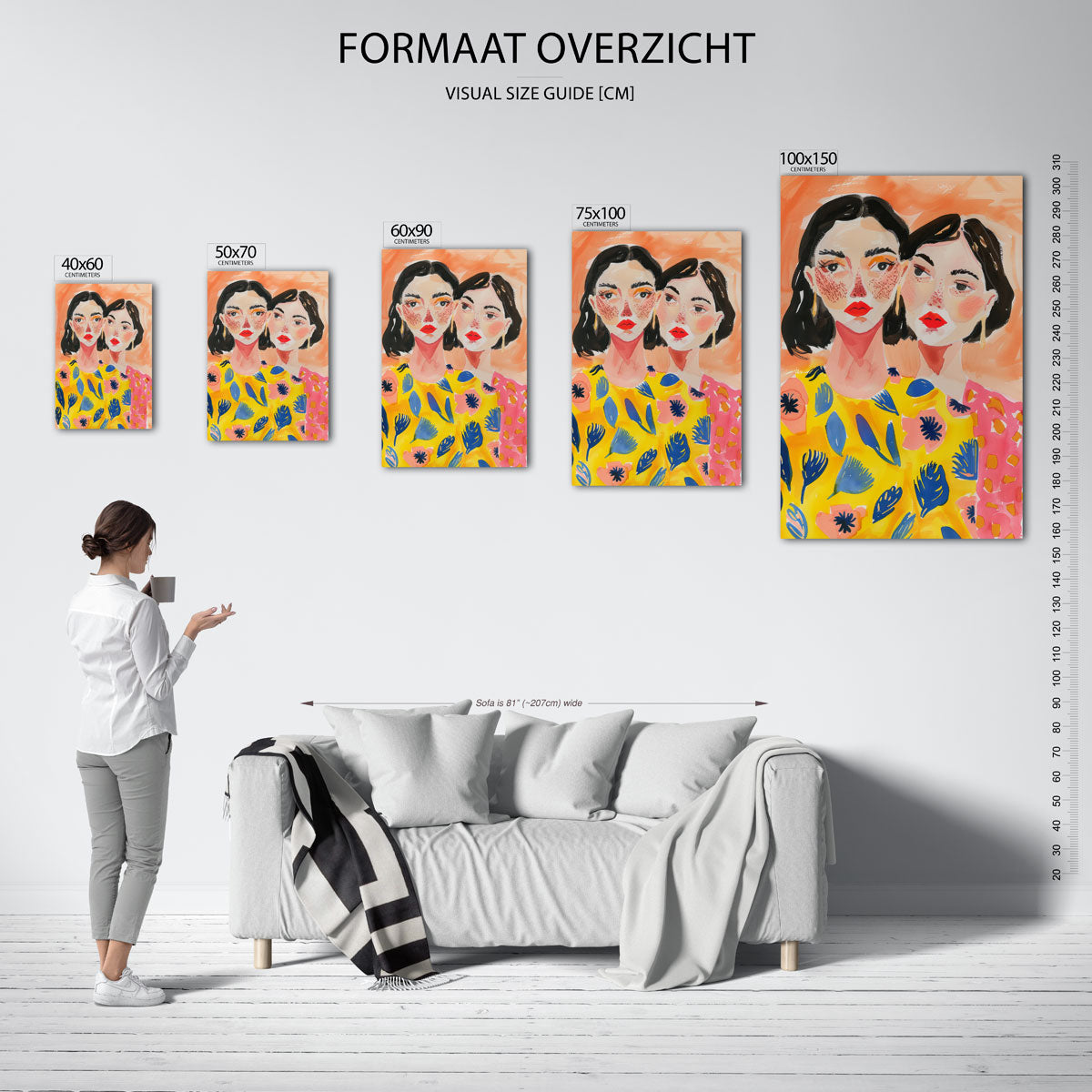 Vrolijke portretten Kunstwerk