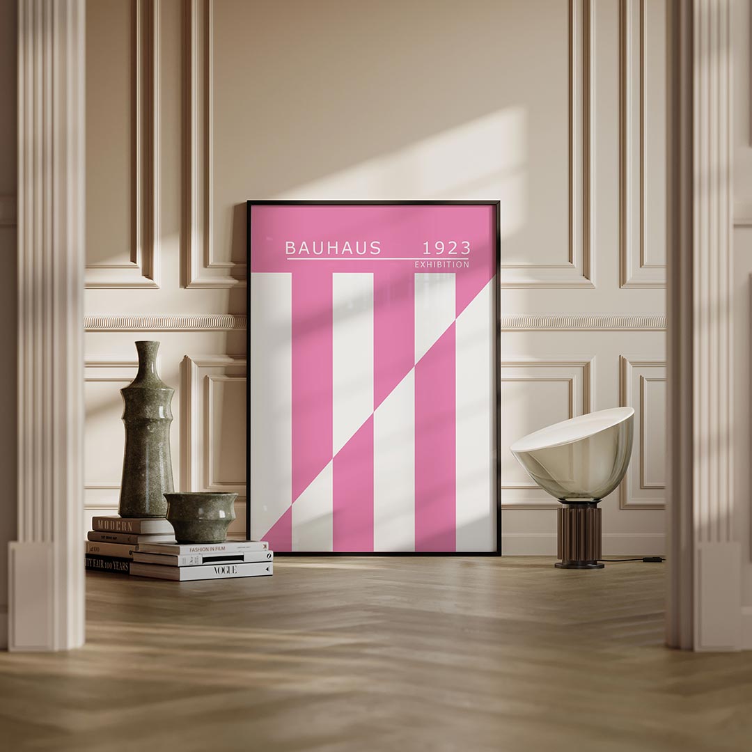 Roze lijnenspel Poster