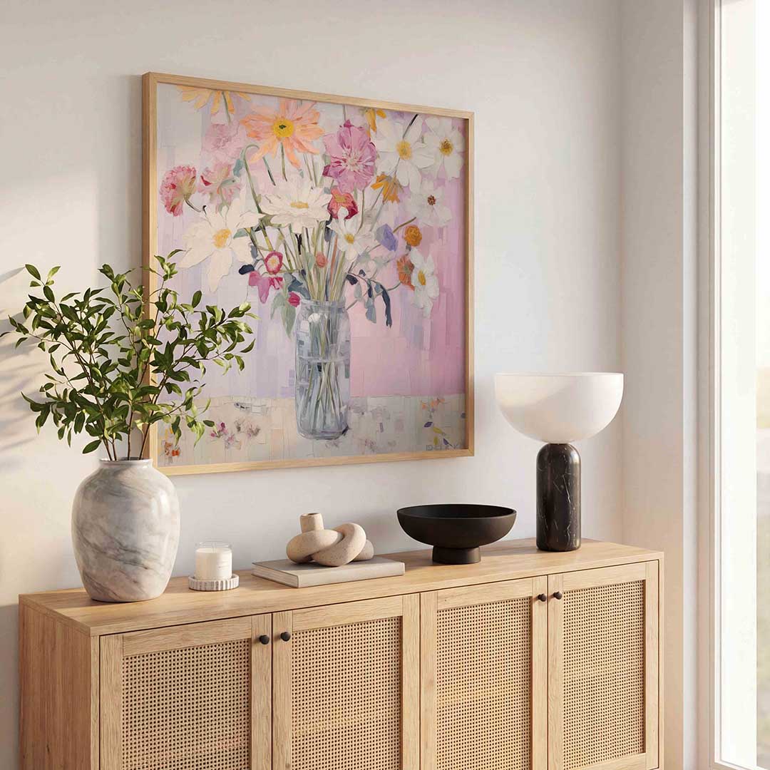 Bloemen in vaas Poster