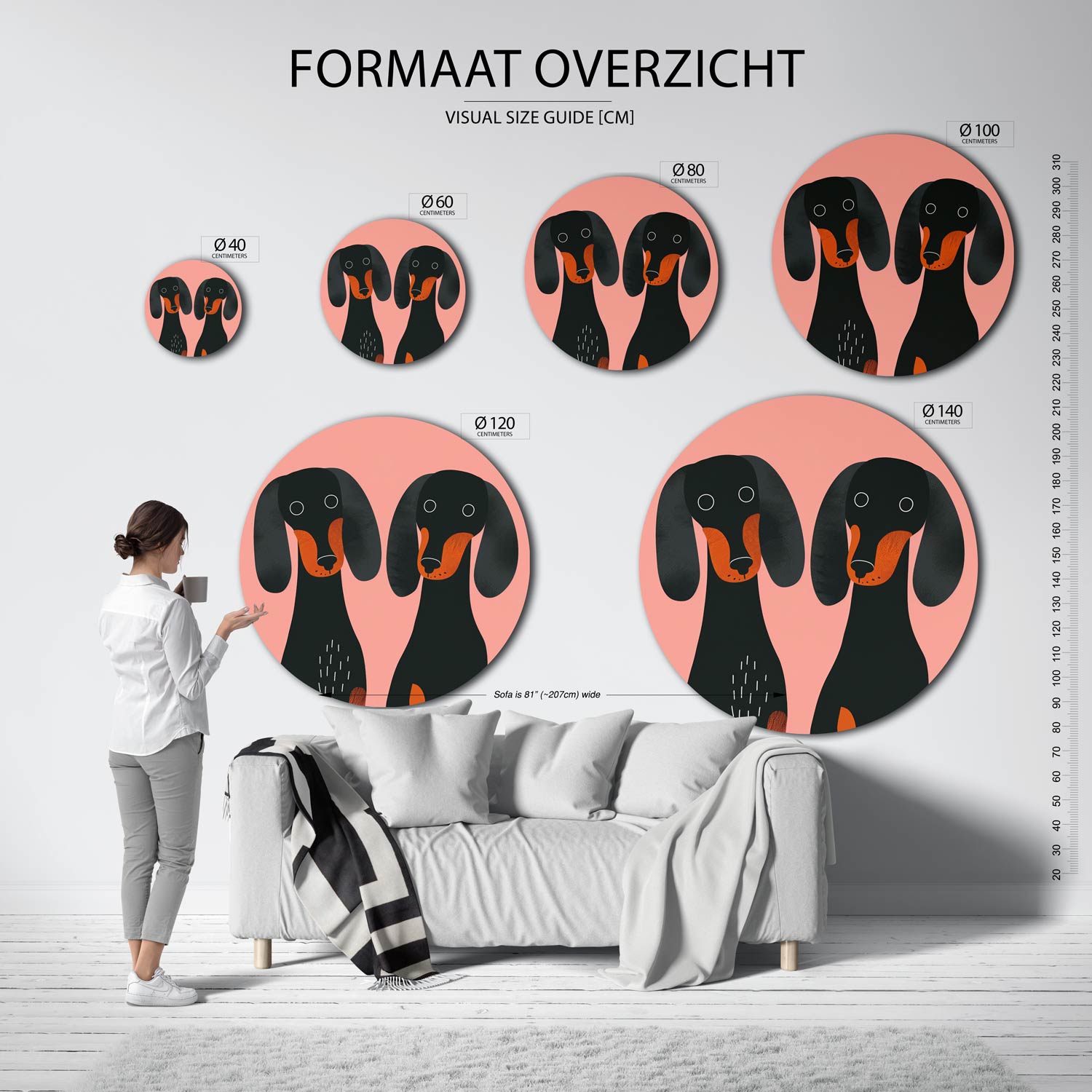 Twee teckels Muurcirkel