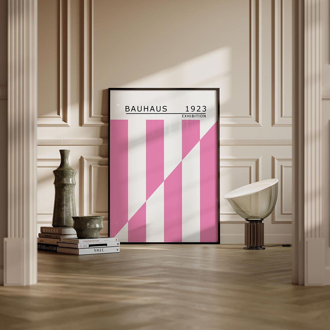 Roze lijnenspel Poster