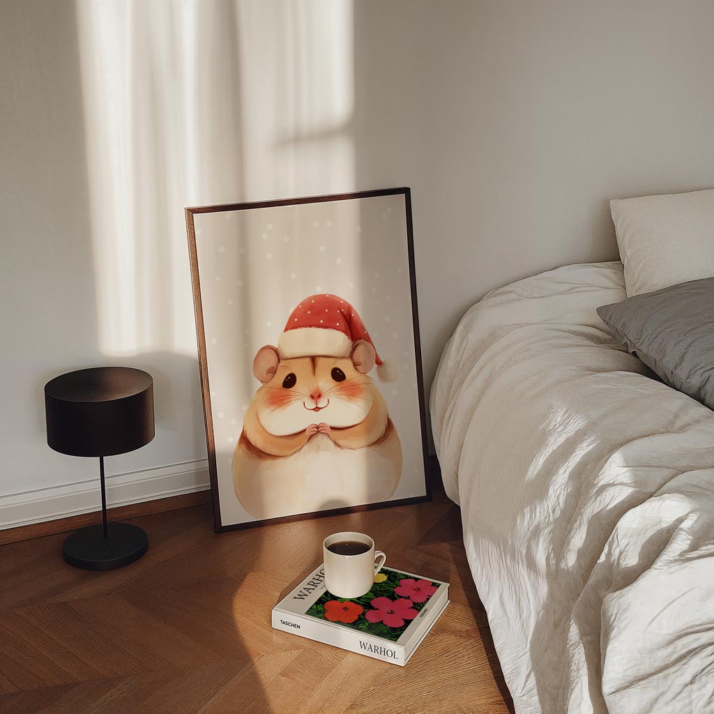 Schattige Kerst Hamster Poster-WallArtistic