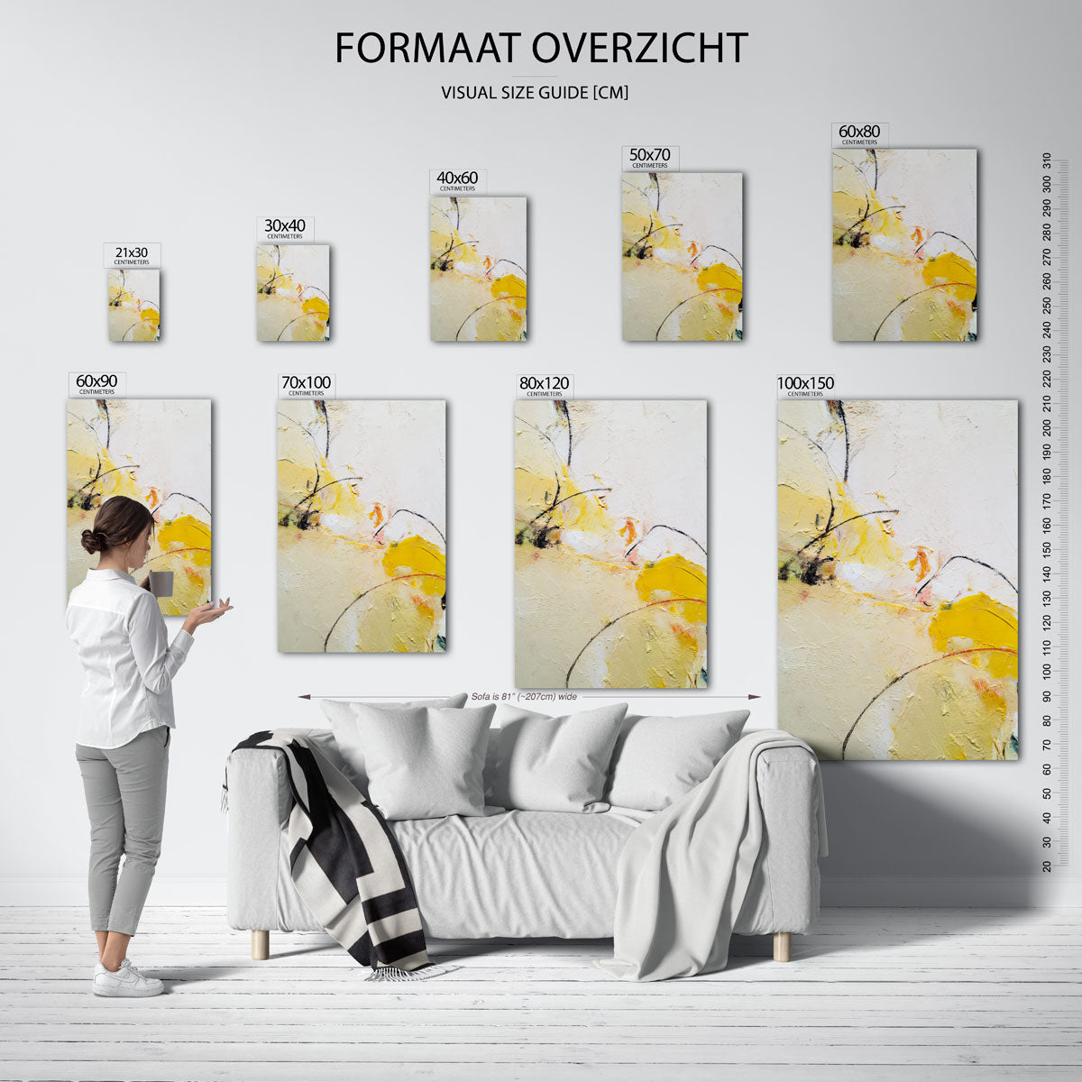 Abstracte gele vormen Poster