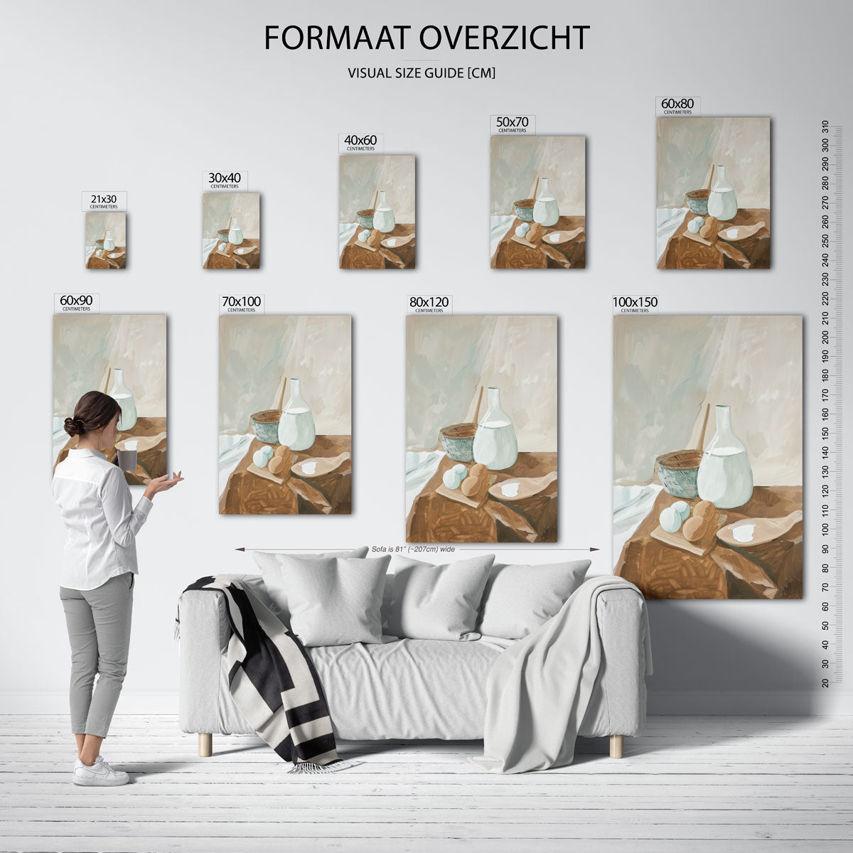 Stilleven met eieren en kruik Poster