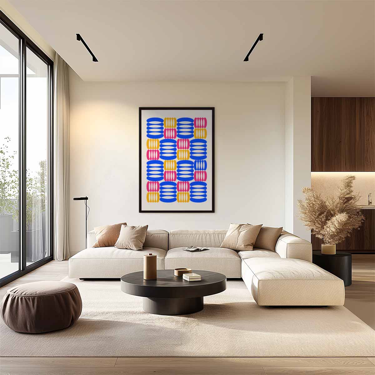 Kleurrijke Geometrische Patronen Kunstwerk-canvas-dibond-plexiglas-wanddecoratie-WallArtistic