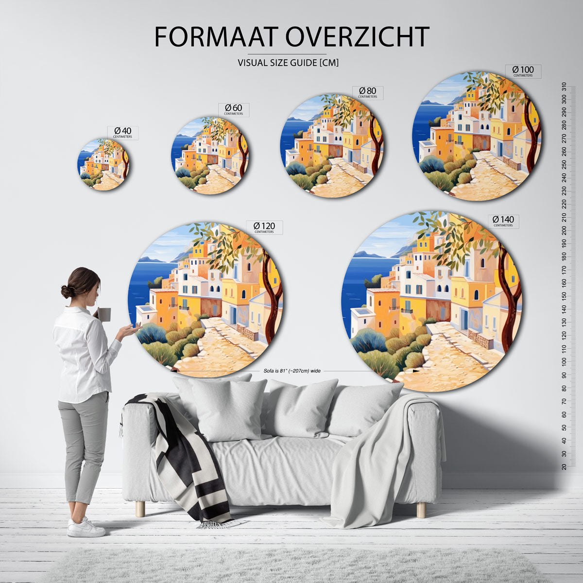 Mediterrane huizen Muurcirkel