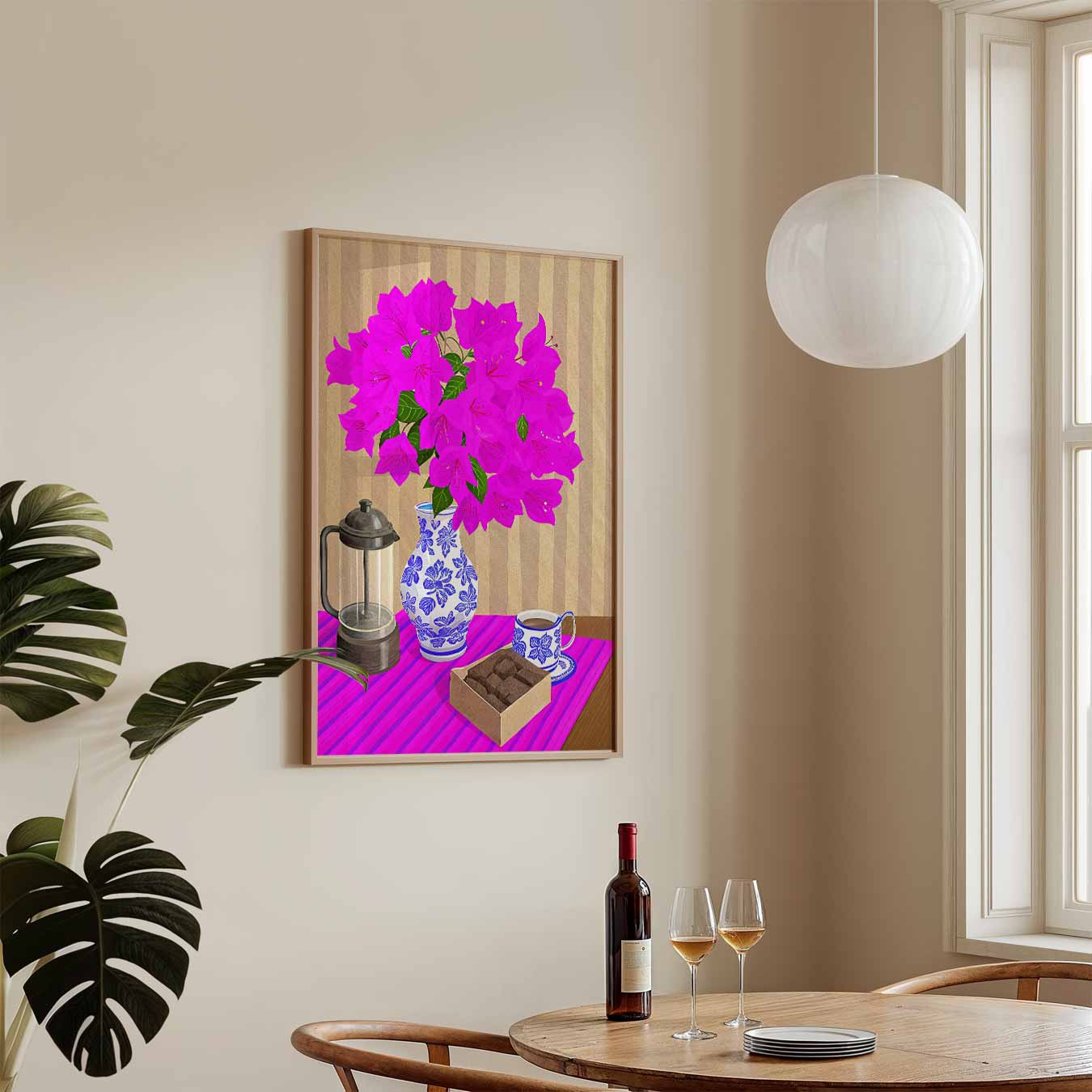 Bloemen en Koffie Poster-WallArtistic