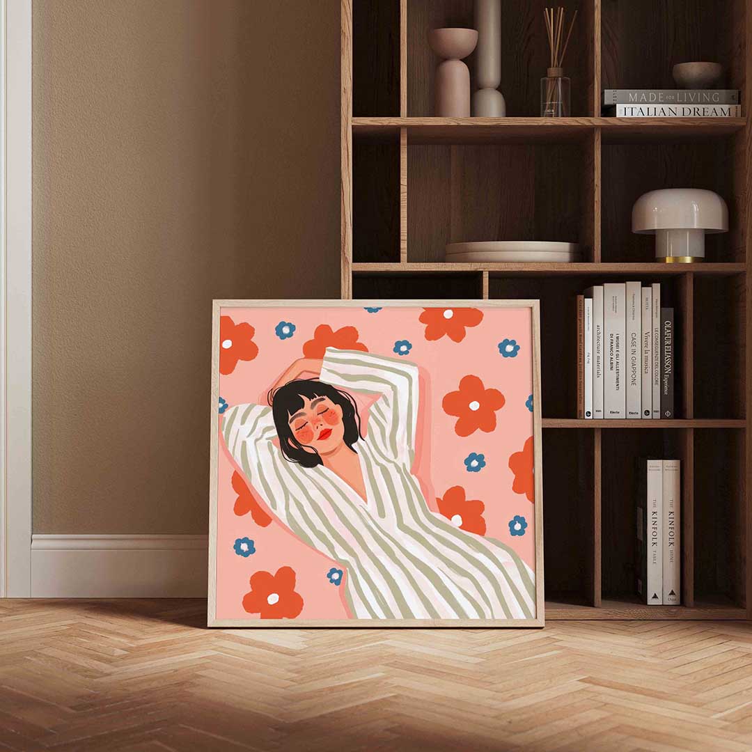 Vrouw met bloemen Poster
