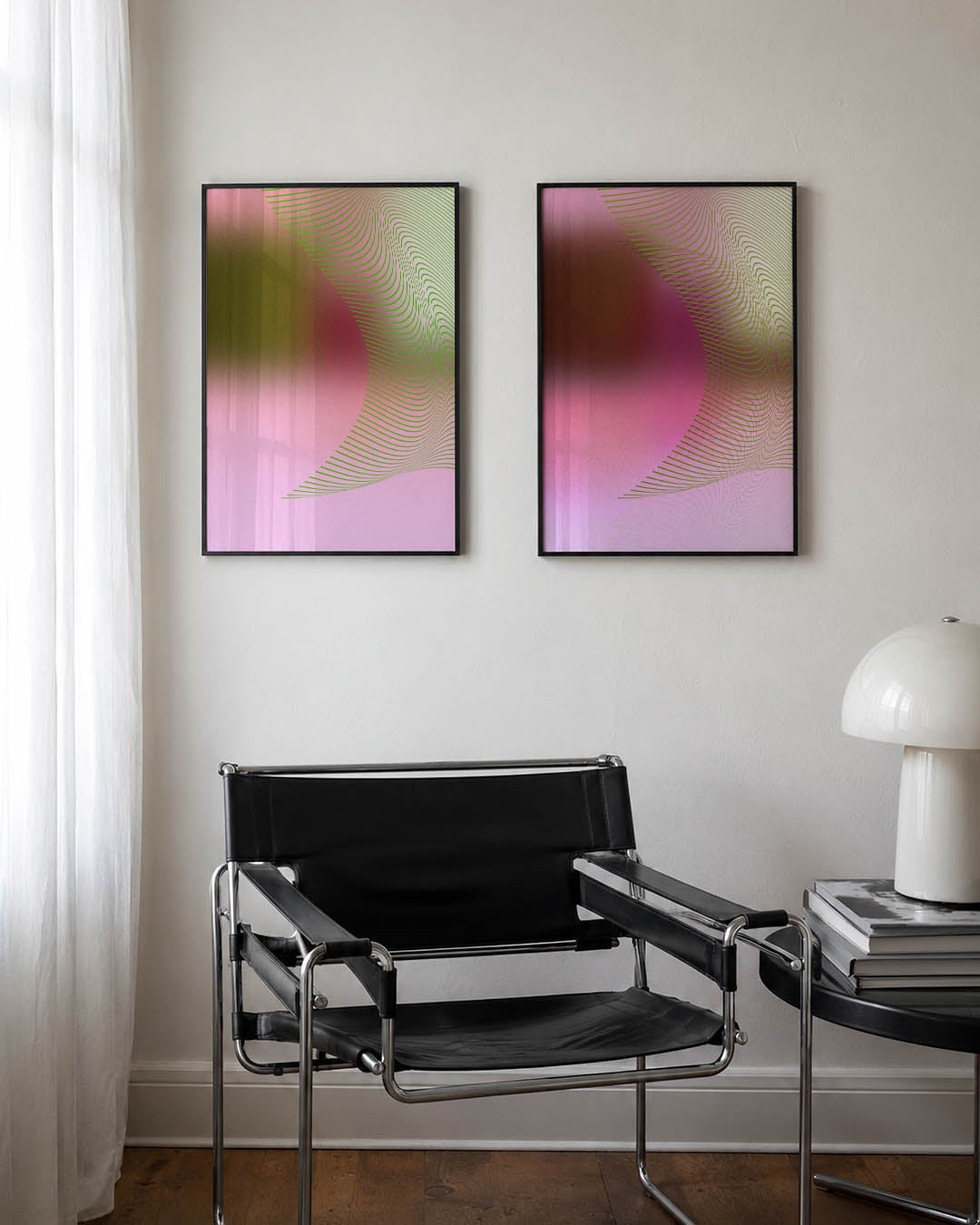 Golvend lijnenspel Posterset
