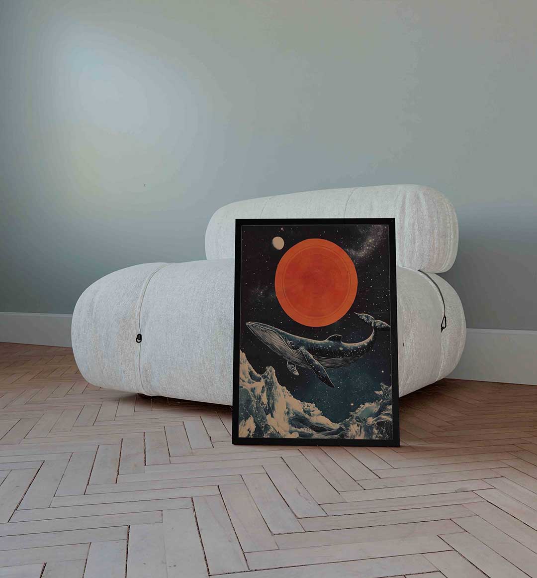 Walvis en oranje cirkel Poster