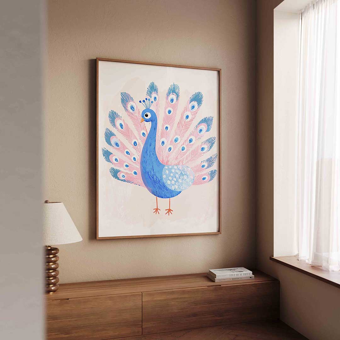 Blauwe pauw Poster