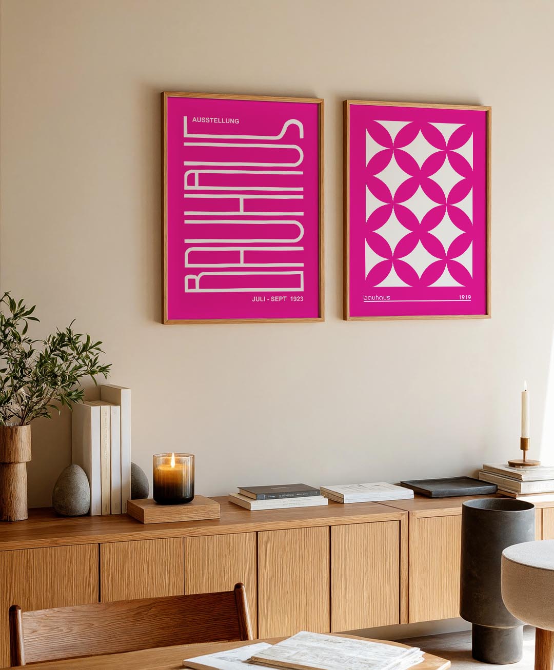 Lijnen en kleur Posterset