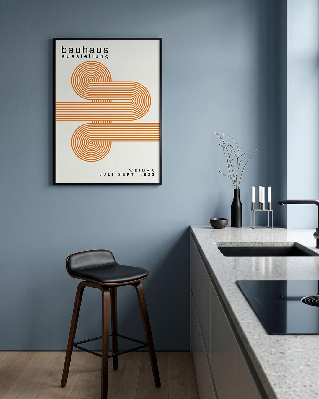 Lijnen en cirkelpatronen Poster
