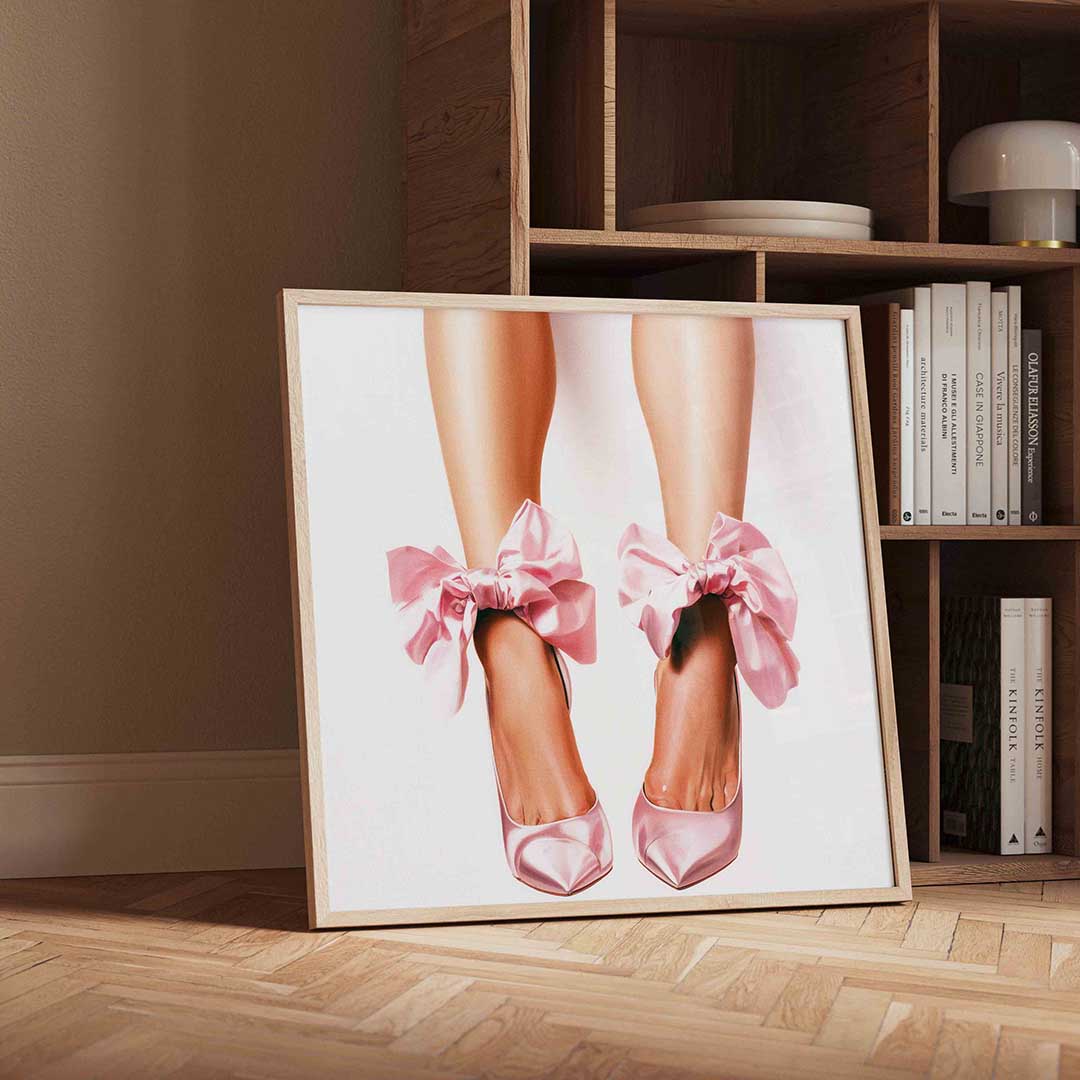 Roze strik schoenen Poster
