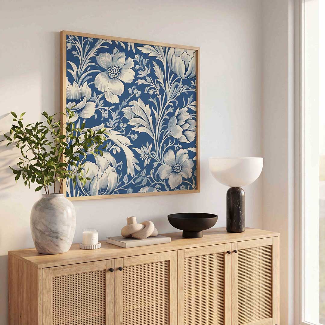 Blauwe bloemen Poster