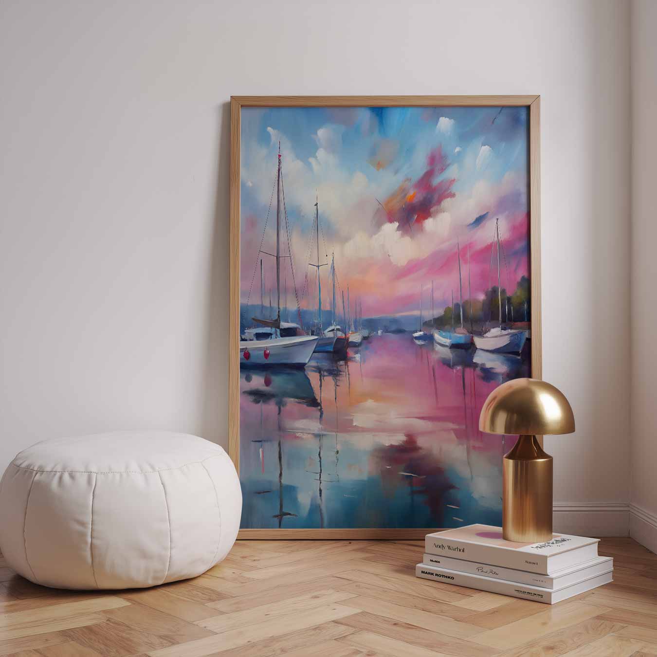 Dromerige Zonsopgang in de Haven Poster-WallArtistic