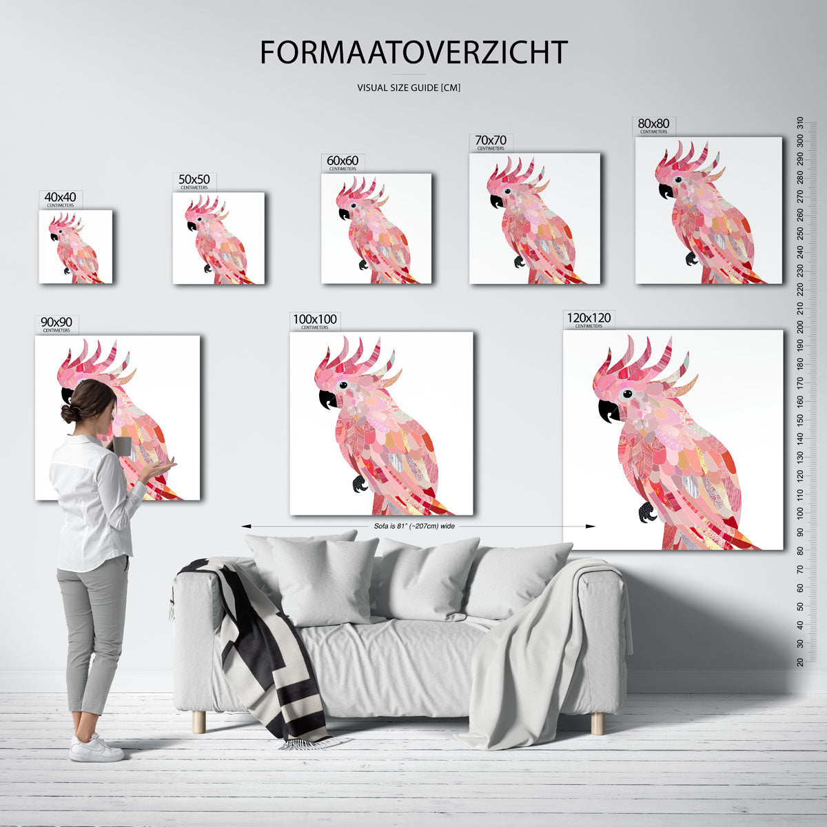 Papegaai in roze tinten Poster