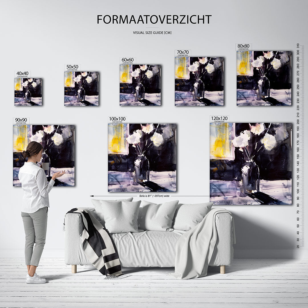 Expressieve bloemen Kunstwerk