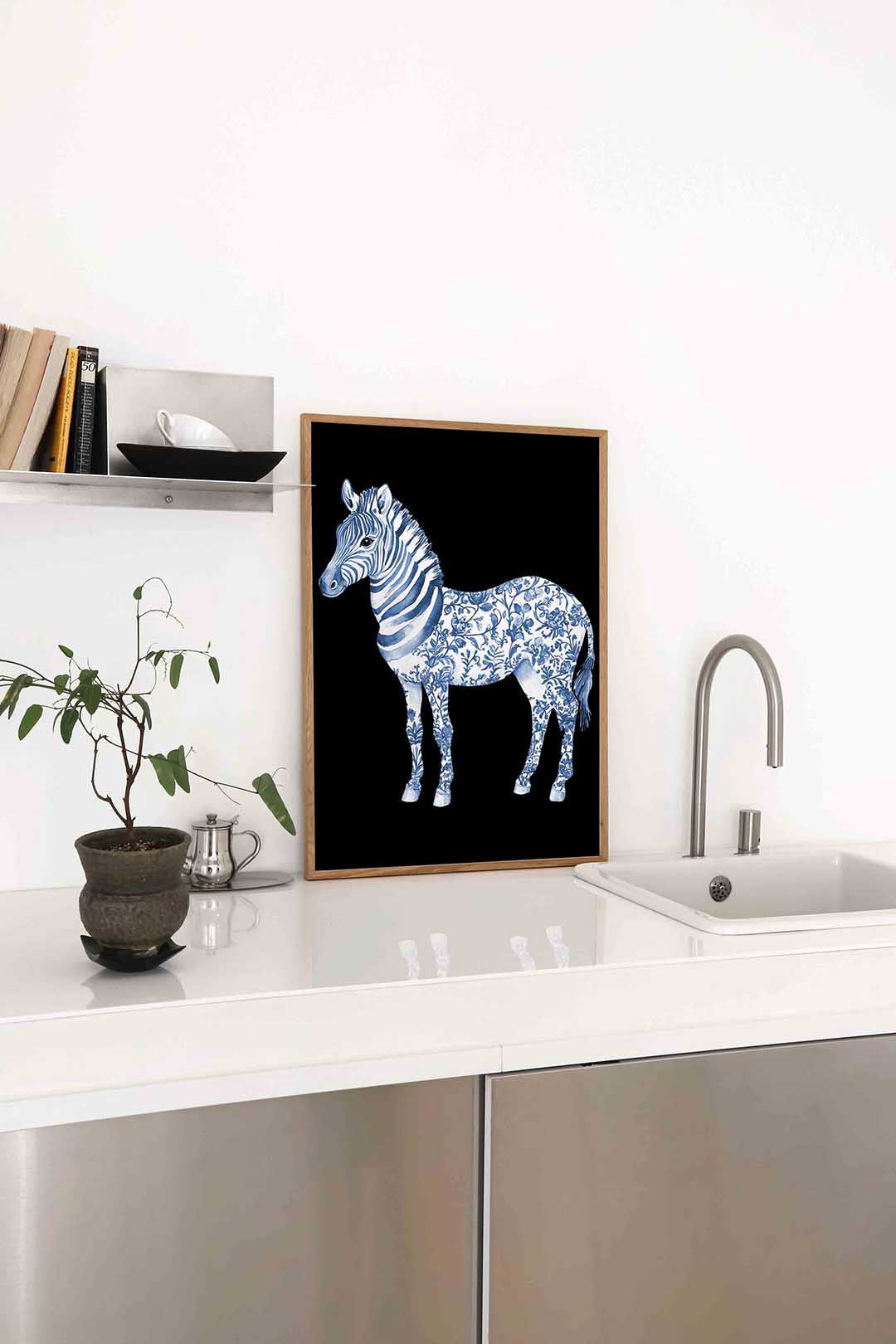 Blauwe zebra Poster