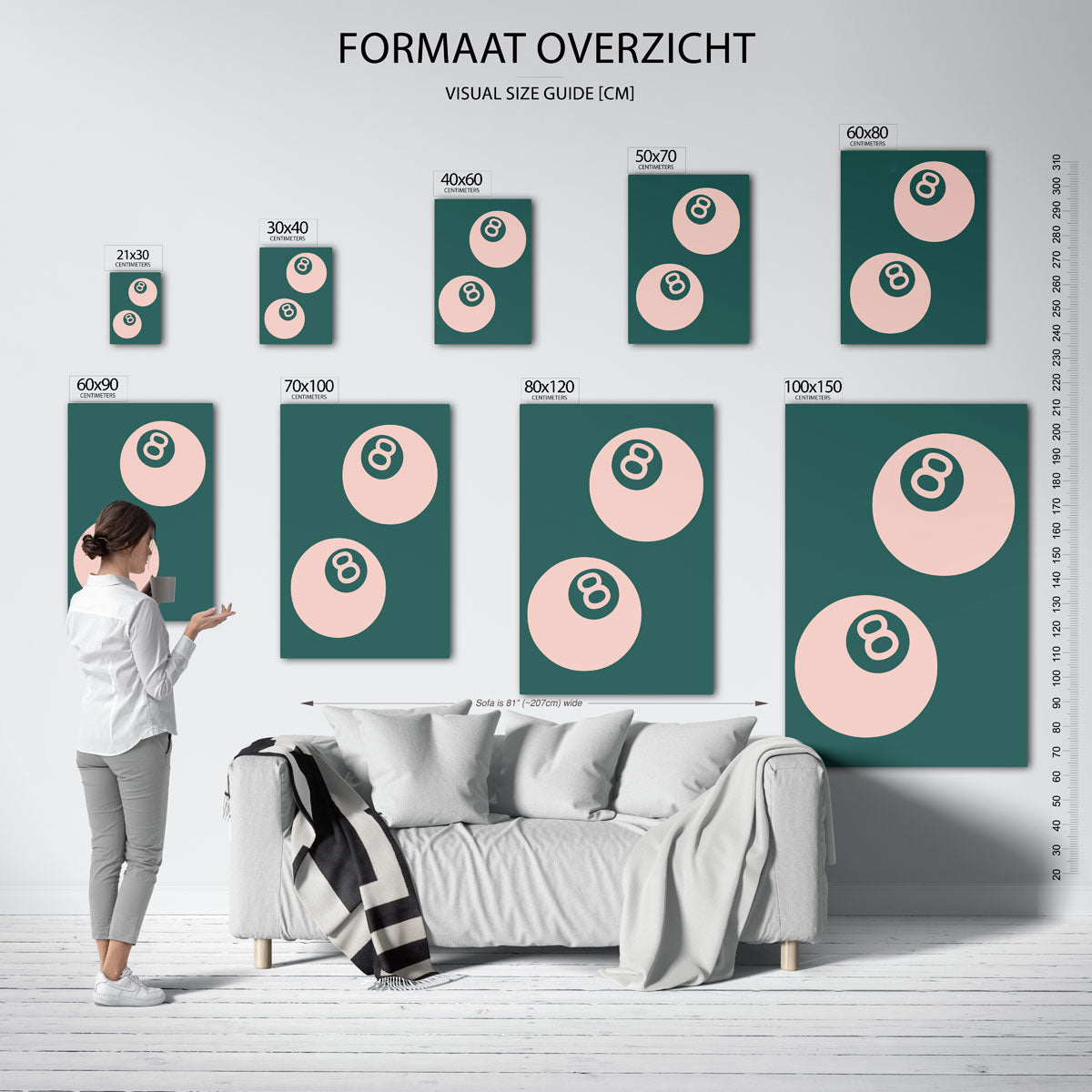 Twee biljartballen Poster
