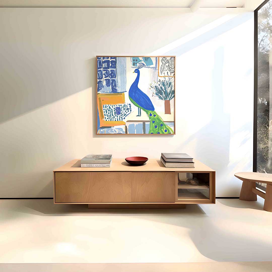Pauw in interieur Poster