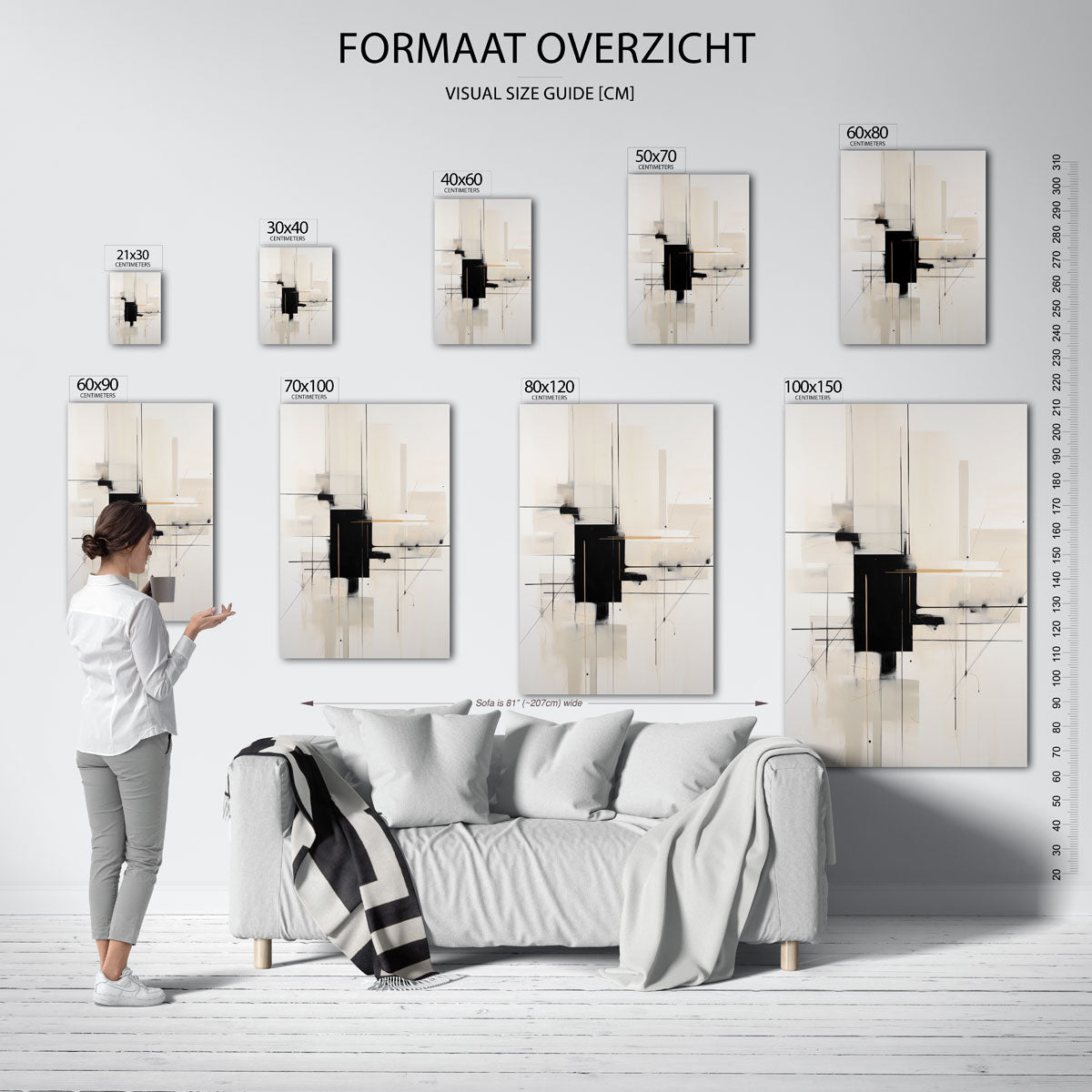 Abstracte lijnen en vlakken Poster