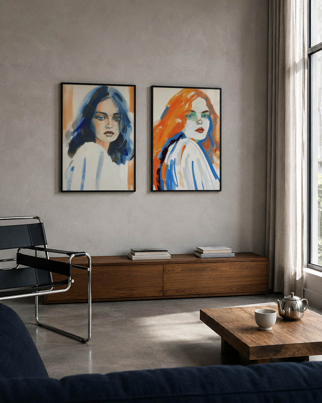 Portret met kleurvlakken Posterset