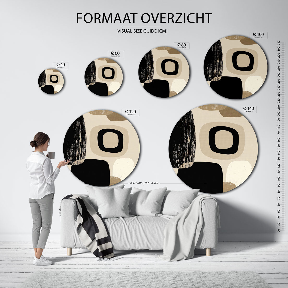Abstracte vormen Muurcirkel