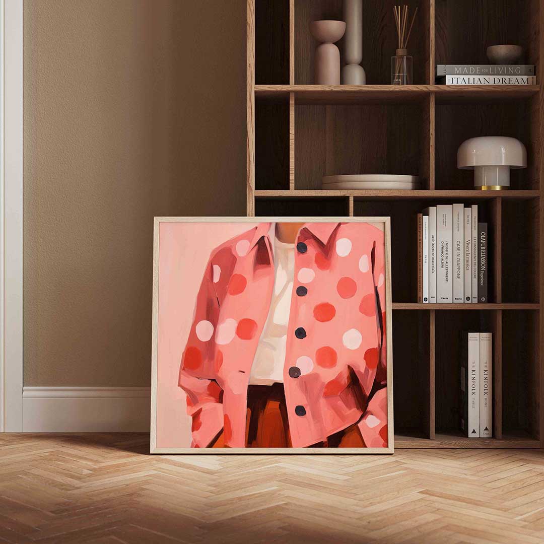 Roze jas met stippen Poster