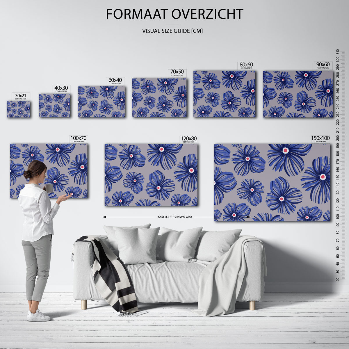 Blauwe bloemen Poster