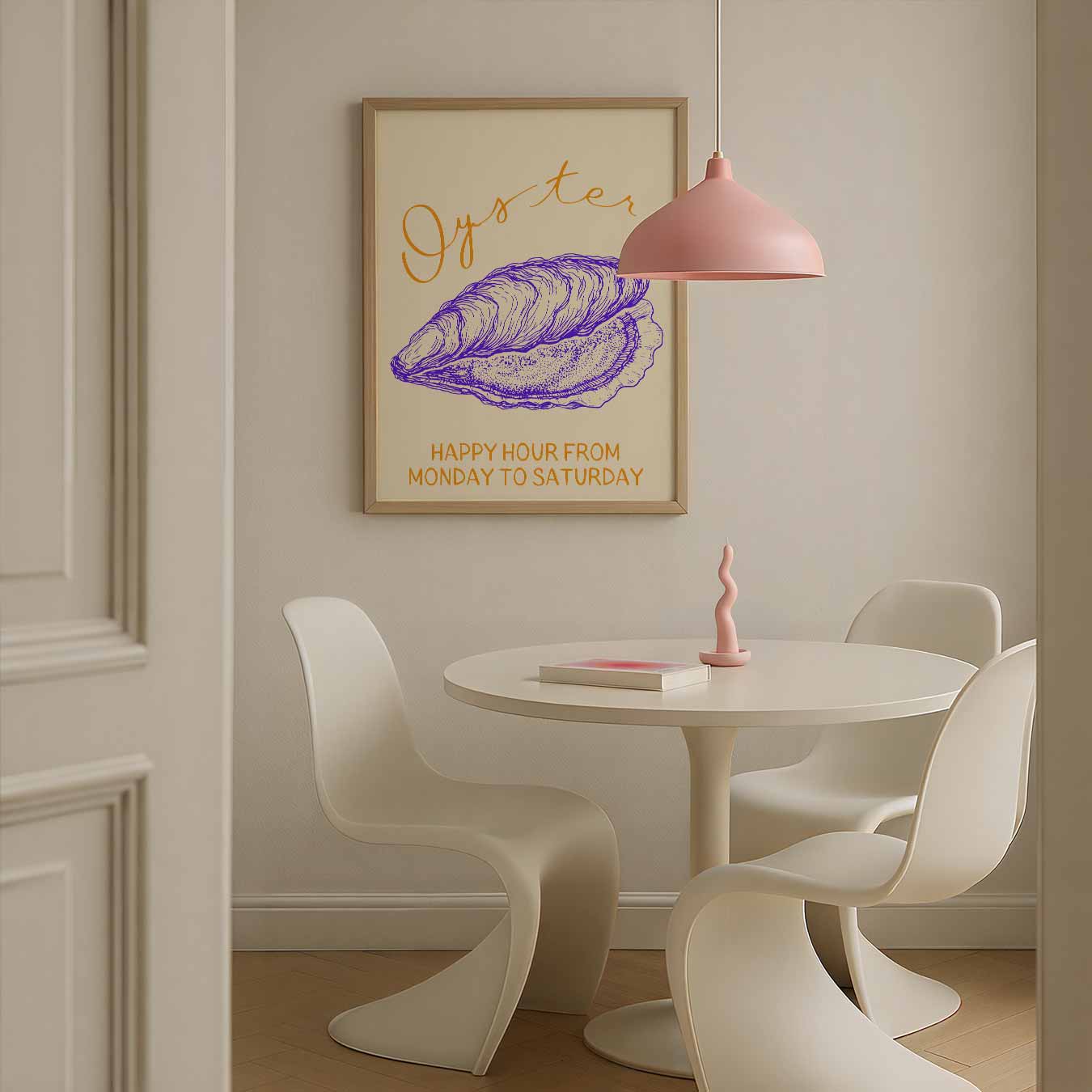 Stijlvolle Oester Illustratie Poster-WallArtistic