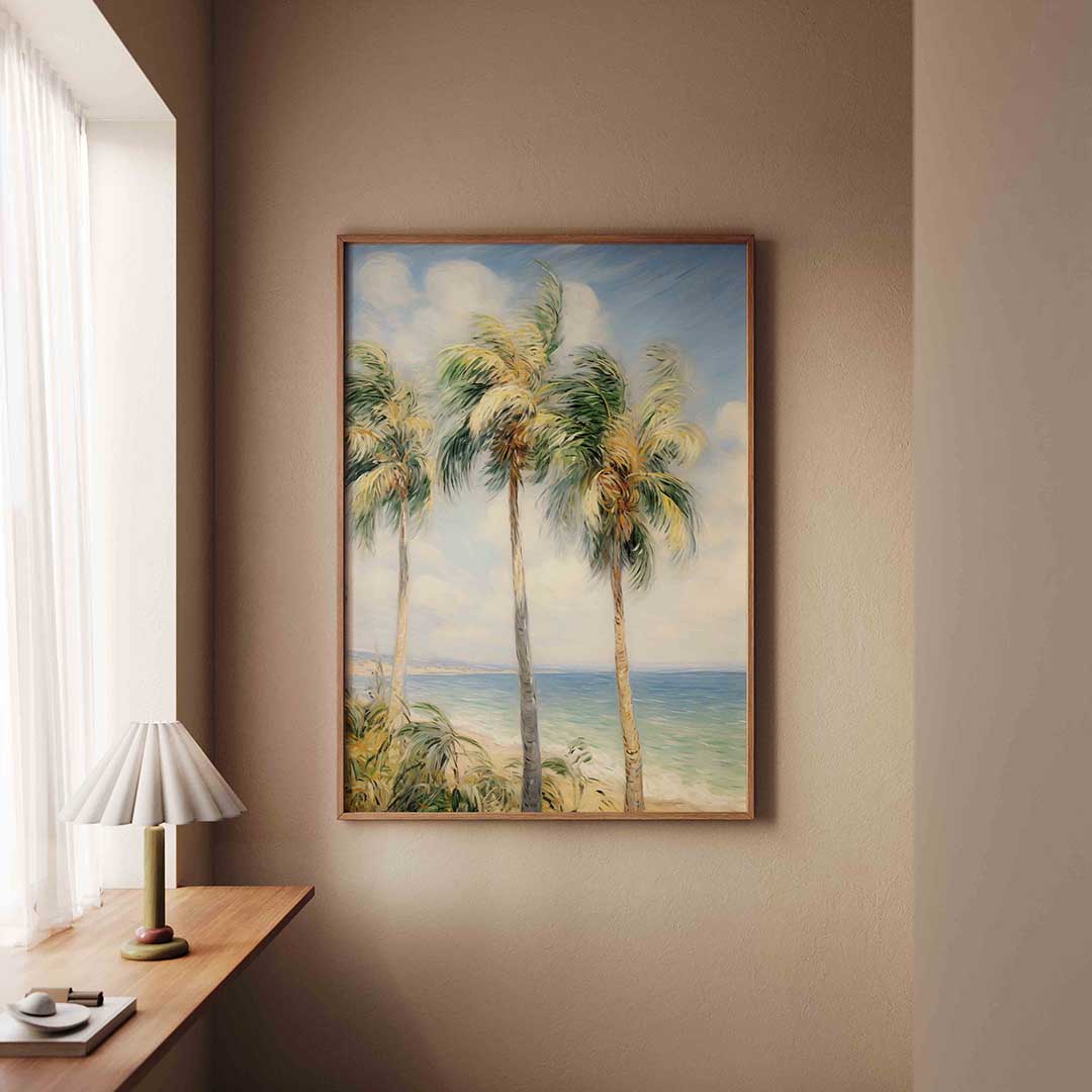 Palmbomen aan zee Poster