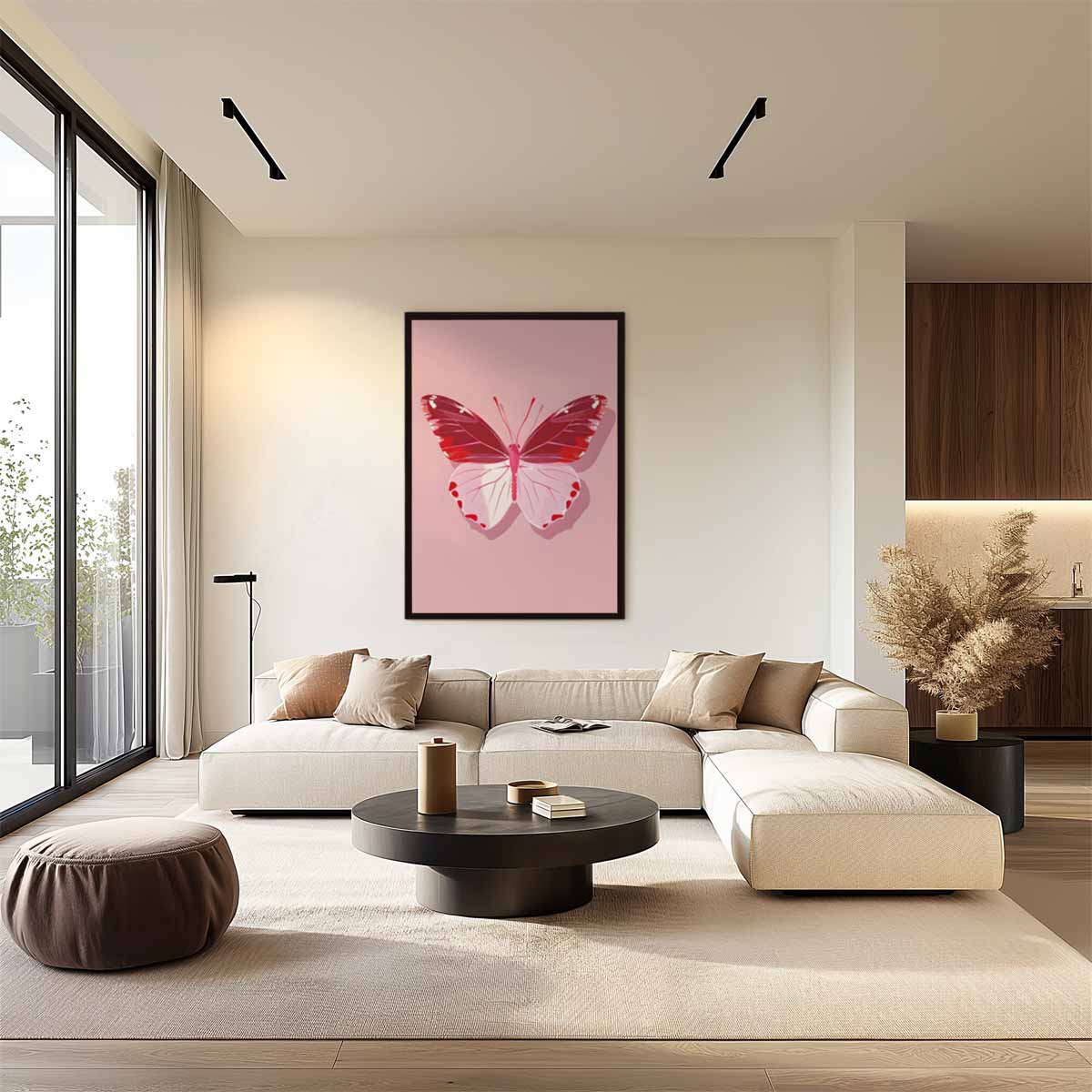 Vlinder Elegantie Kunstwerk-canvas-dibond-plexiglas-wanddecoratie-WallArtistic