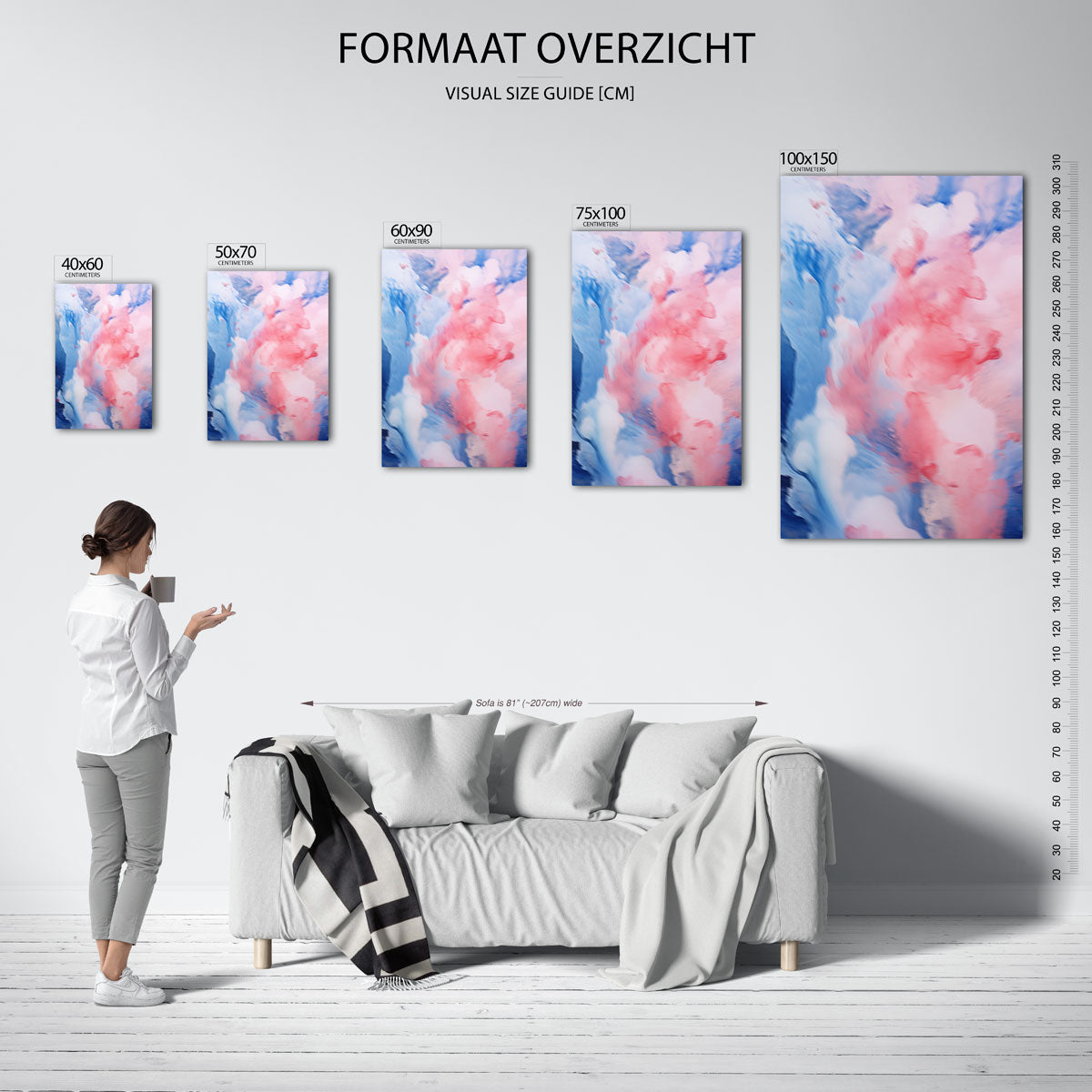 Vloeiende kleurencompositie Kunstwerk