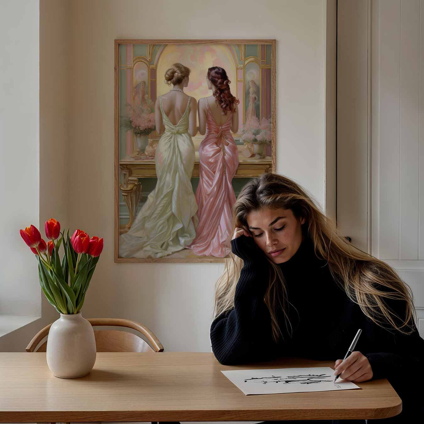 Elegante Avondjurken Poster-WallArtistic