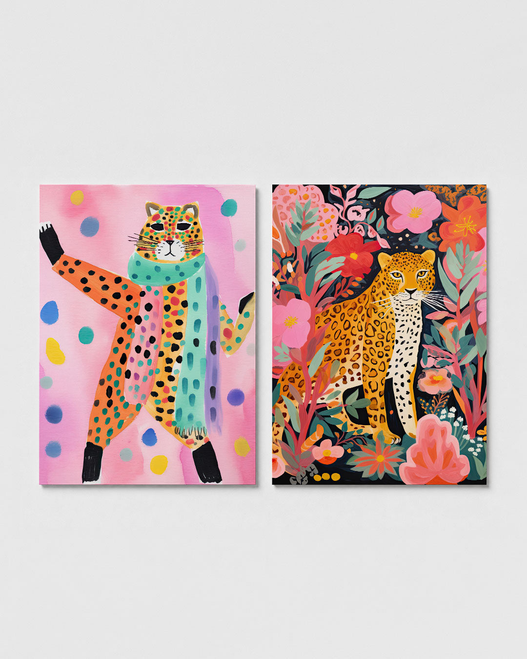 Vrolijke kleurenkat Posterset