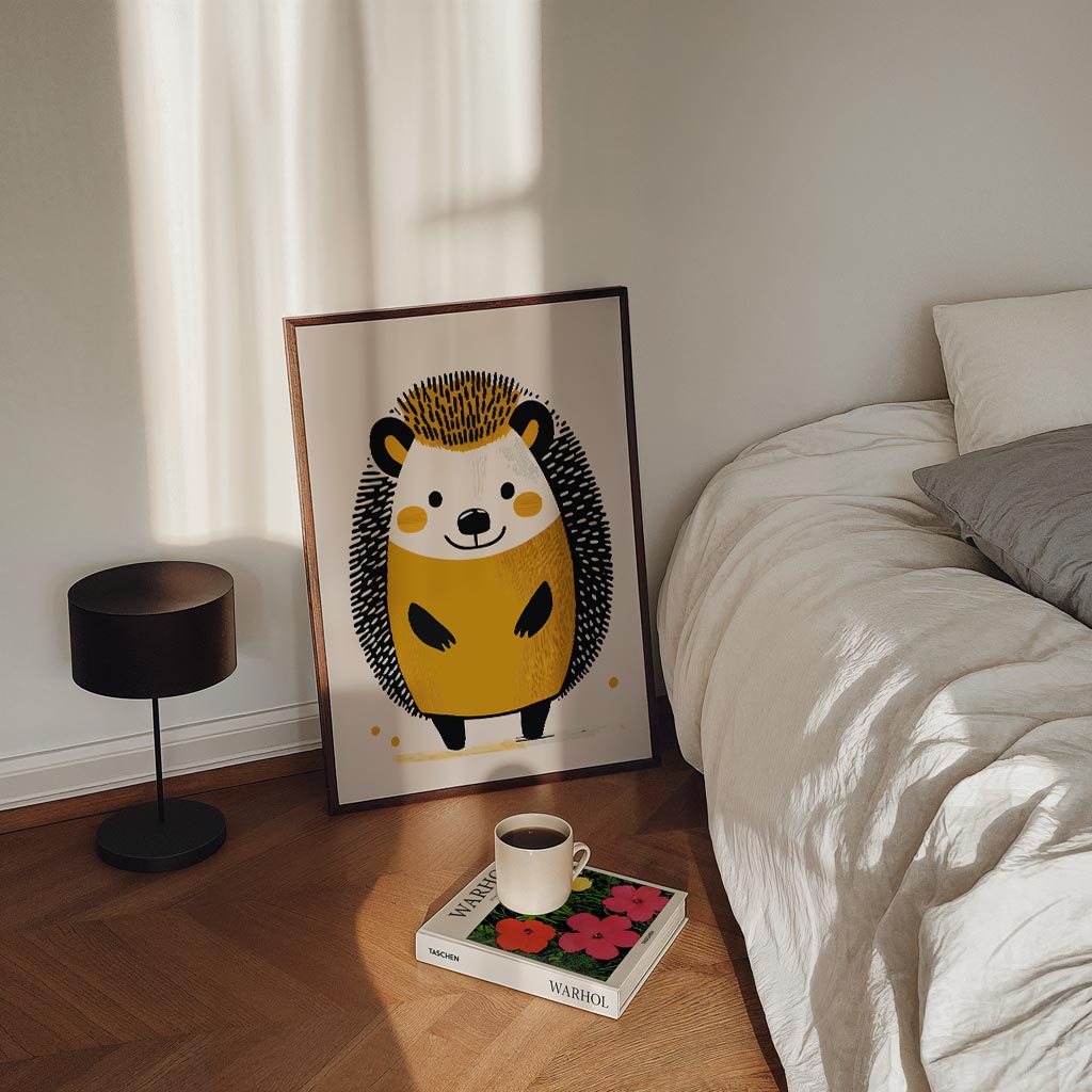 Schattige Egel Illustratie Poster-WallArtistic