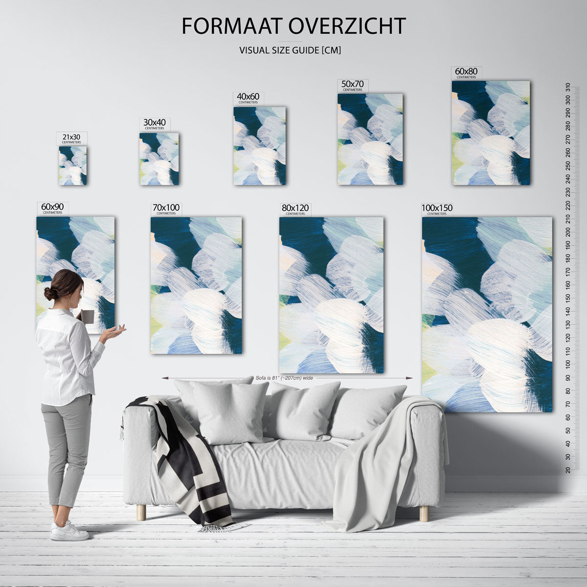 Abstracte penseelstreken Poster
