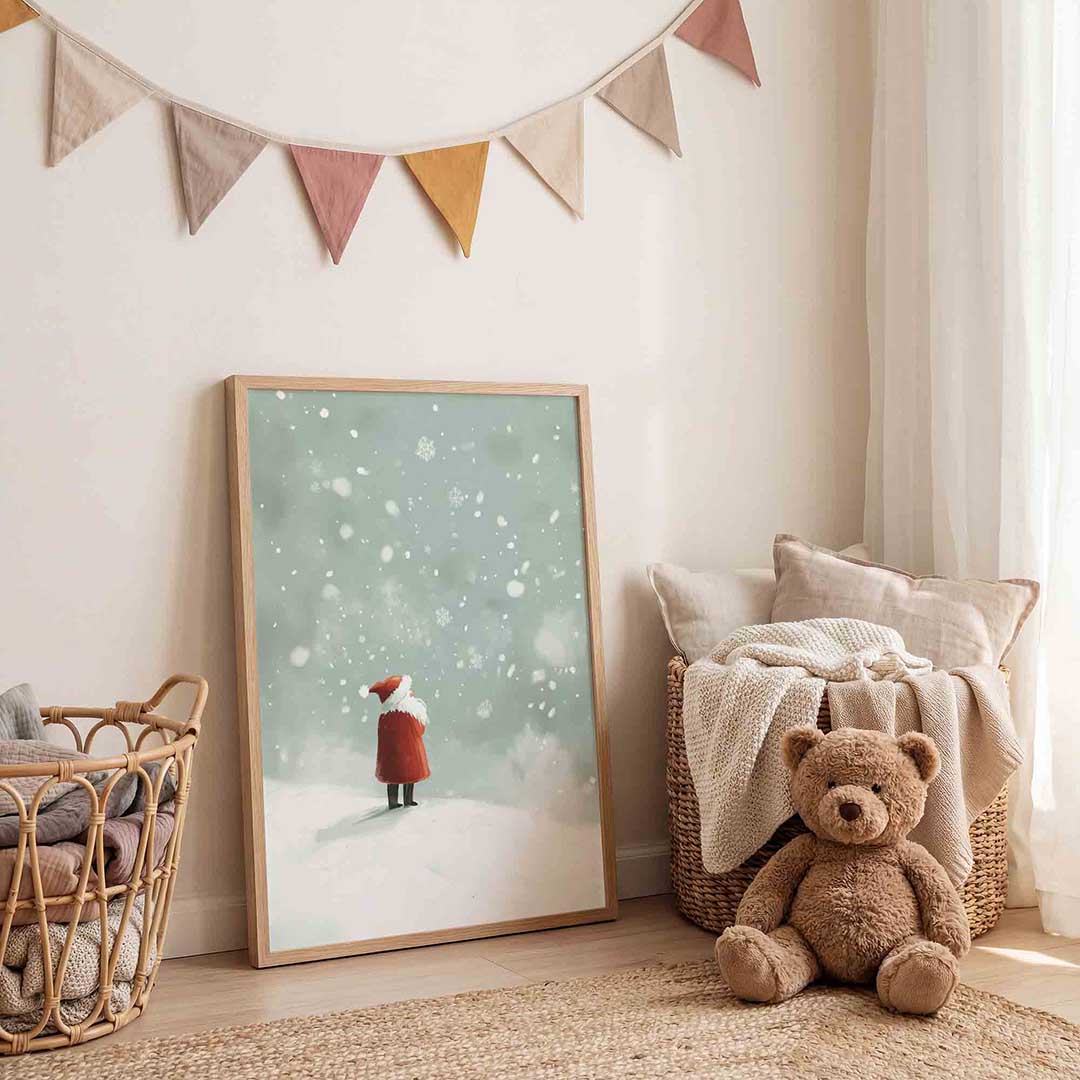 Sneeuwlandschap met figuur Poster