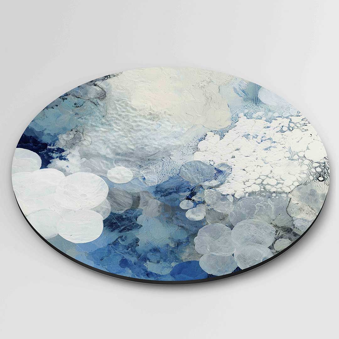 Blauwe en witte cirkels Muurcirkel