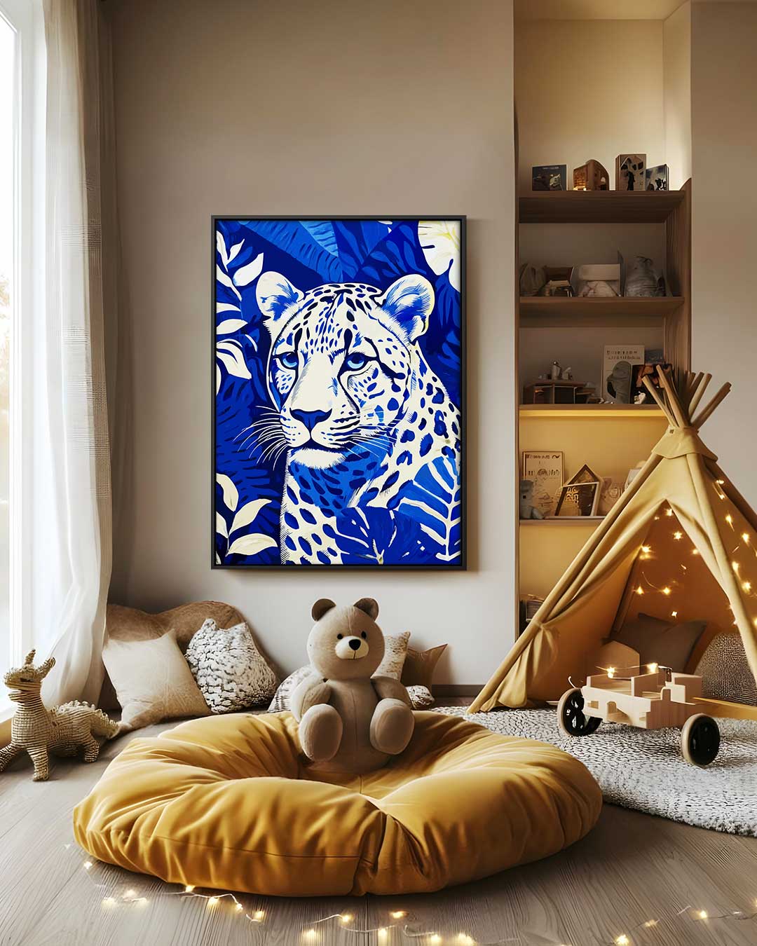 Blue Jungle Leopard Artwork