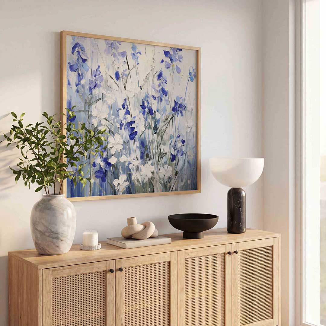 Blauwe bloemen Poster