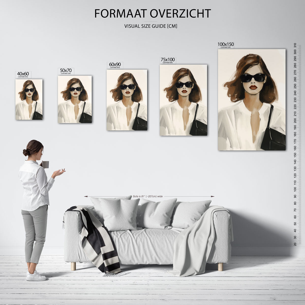 Stijlvolle vrouw Kunstwerk