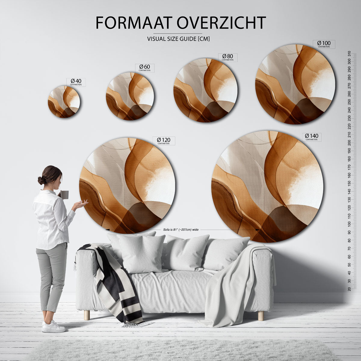 Abstracte vormen Muurcirkel