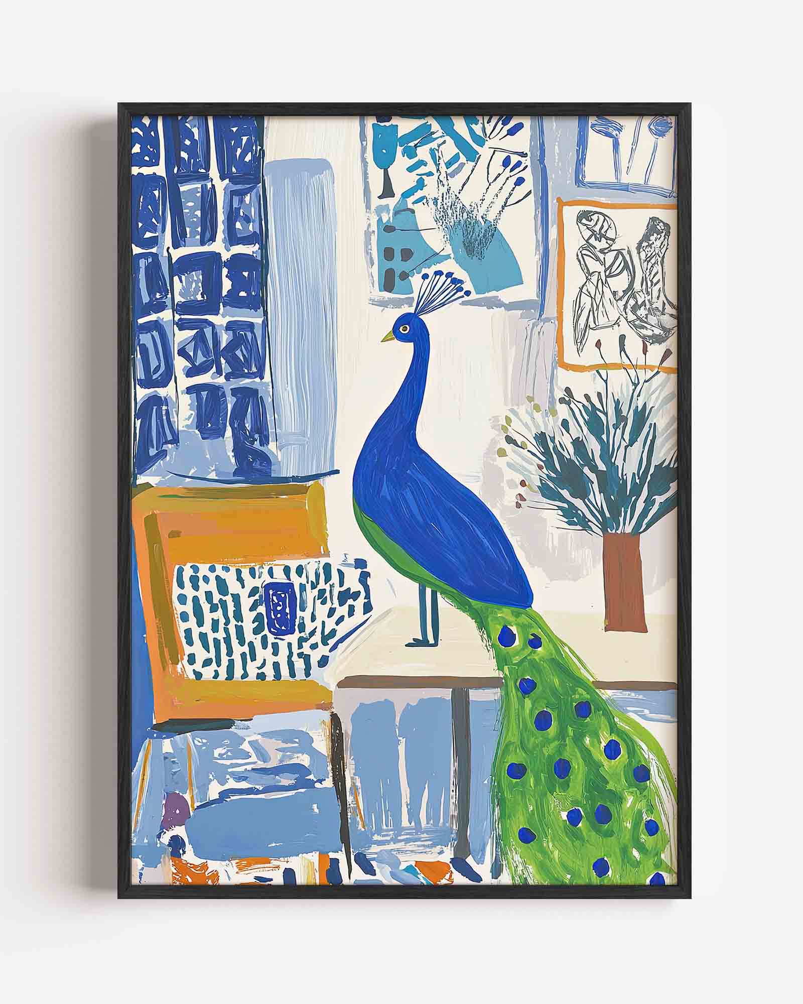 Pauw in interieur Poster